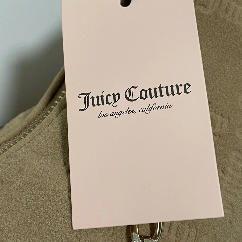 Juicy Couture Beige Hobo Bag – Designer Shoulder Purse wChain, Y2K Vintage